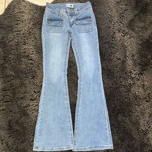 Stretch flare jeans light wash